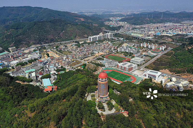 广东省东莞市樟木头镇广东观音山国家森林公园航拍图片素材