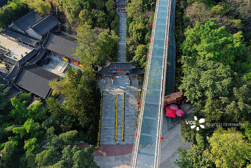 广东省东莞市常平镇隐贤山庄旅游风景区航拍图片素材