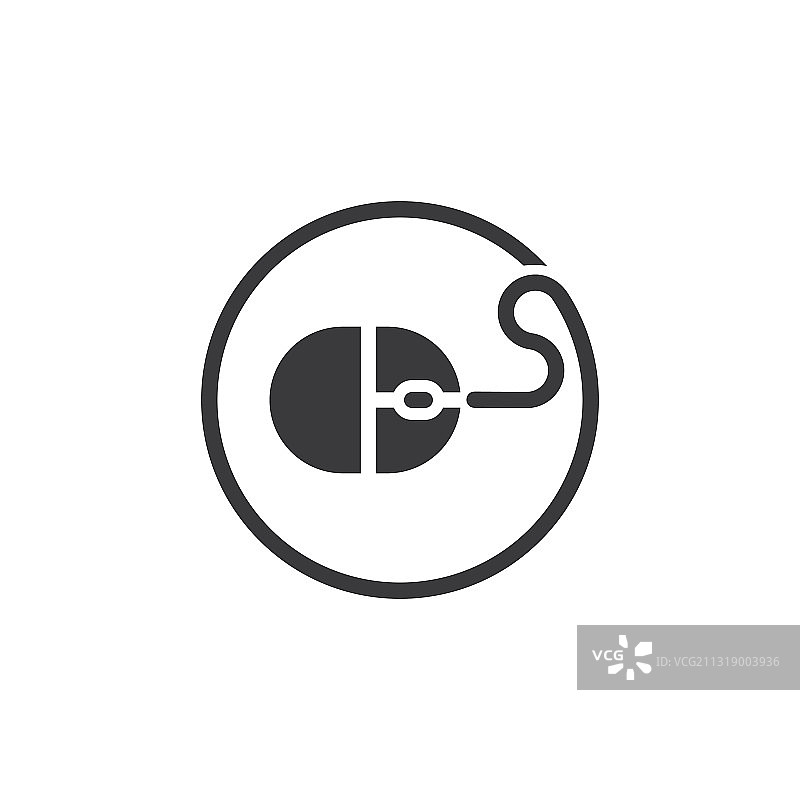 S字母鼠标圆形线条符号Logo图片素材