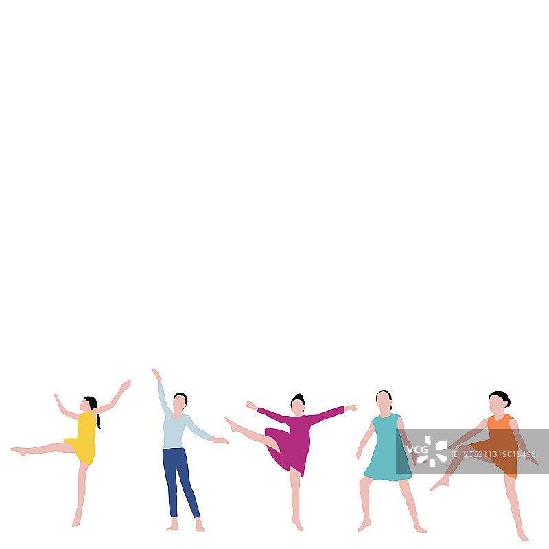 跳马女孩剪影图片素材