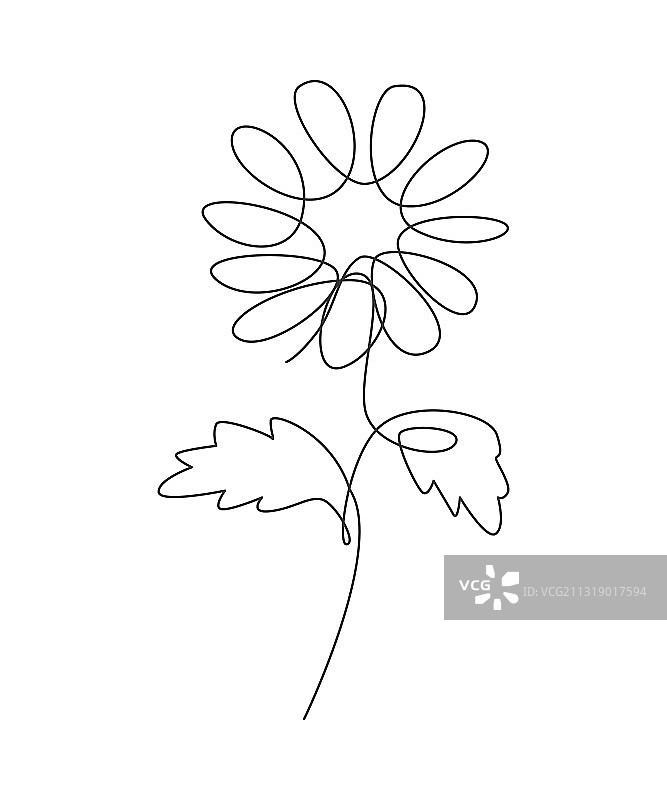 简约美女单线连续绘图图片素材