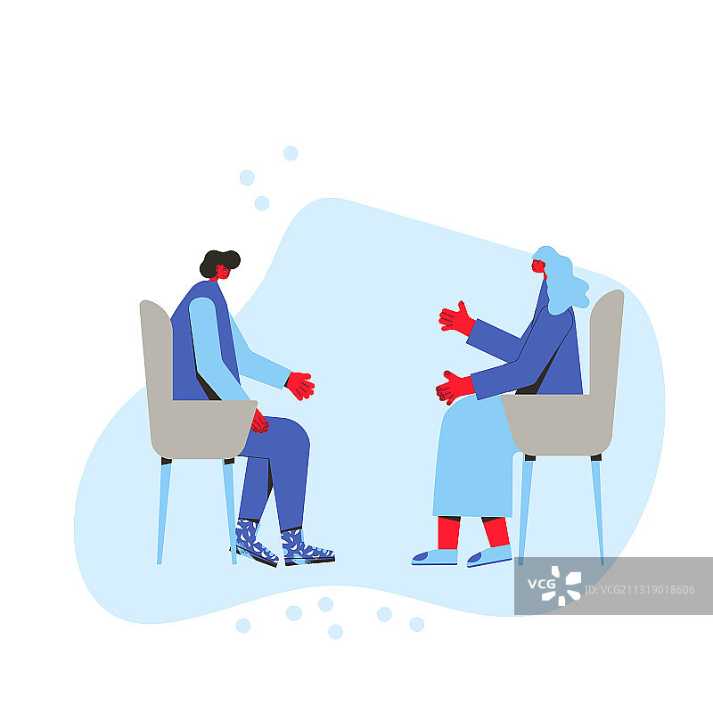 心理健康治疗彩色扁平插画图片素材