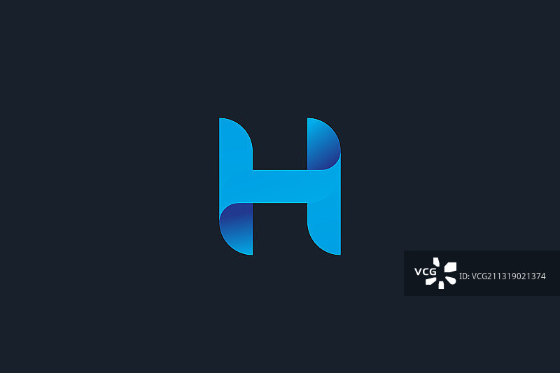 抽象彩色字母H标志现代设计图片素材