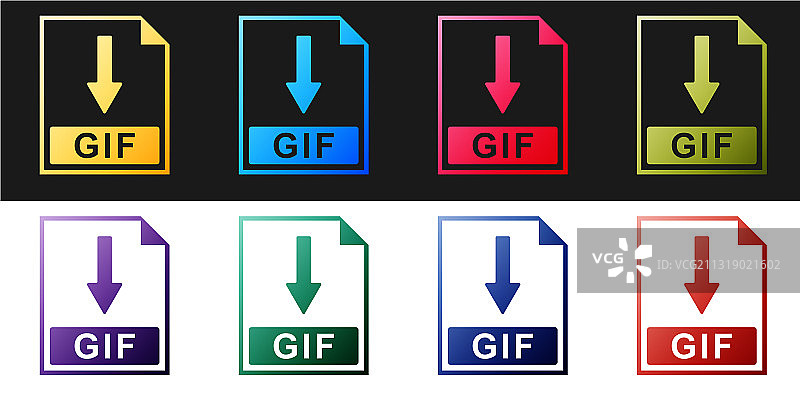 GIF文件、文档图标下载按钮图片素材
