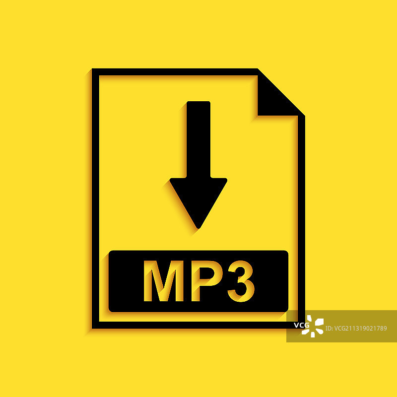 黑色MP3文件下载图标图片素材