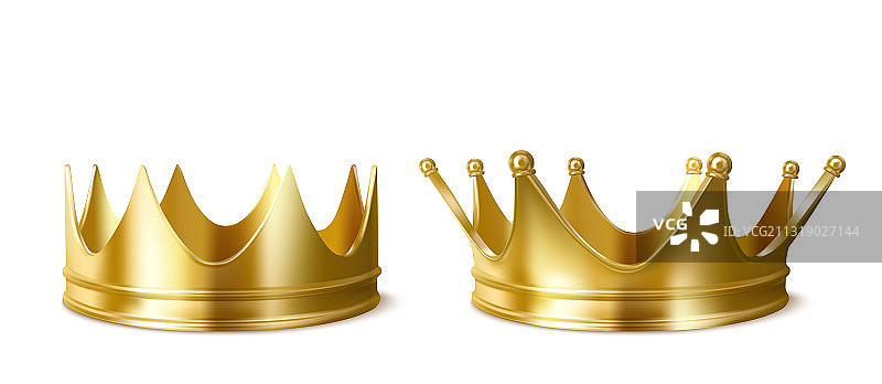 国王或王后加冕头饰金色皇冠图片素材
