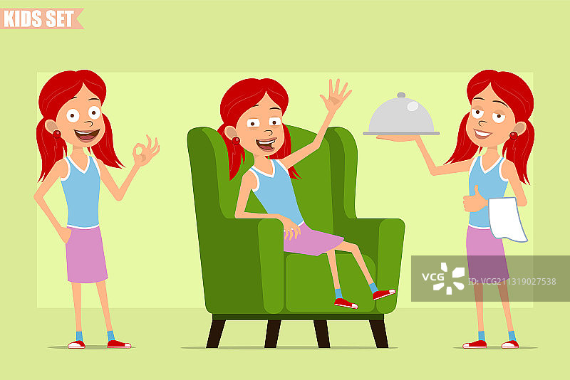 卡通扁平风趣味儿童角色套装图片素材