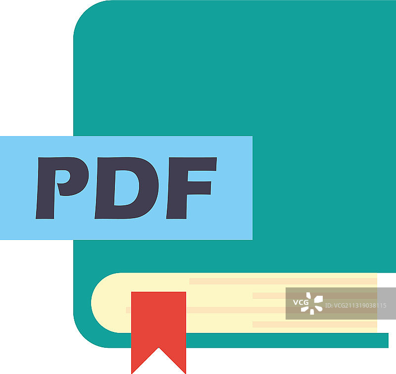 PDF电子书扁平风格图标设计图片素材