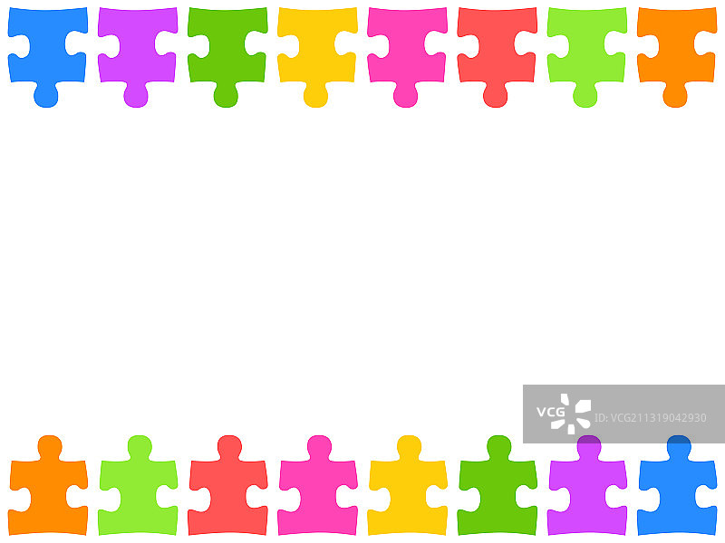彩色拼图图案边框图片素材