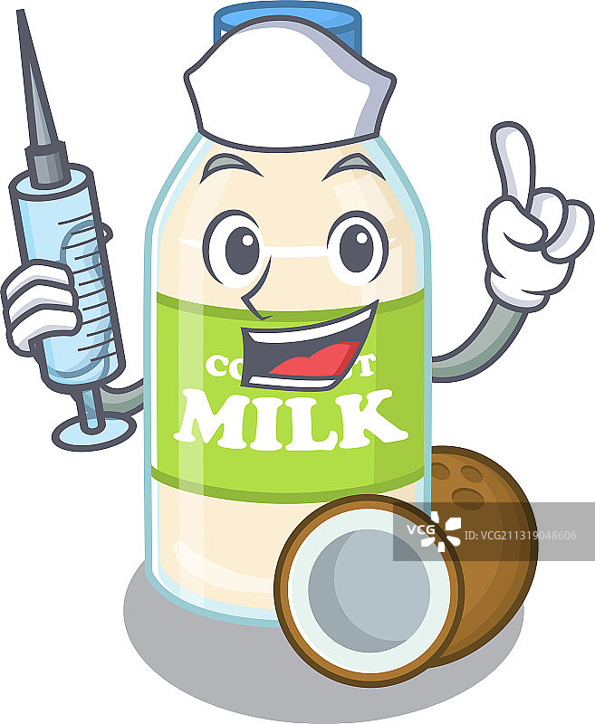 友善的椰奶护士角色图片素材