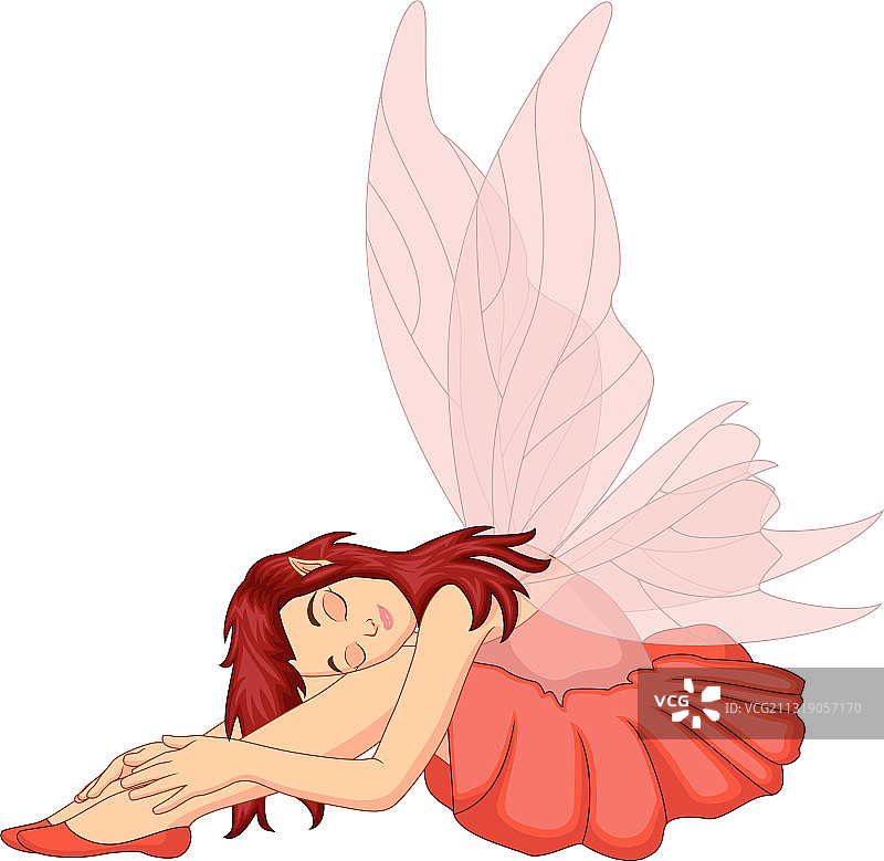 卡通可爱小仙女坐着图片素材