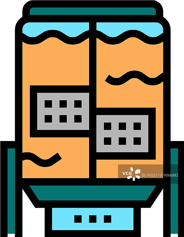 造纸厂设备彩色图标图片素材