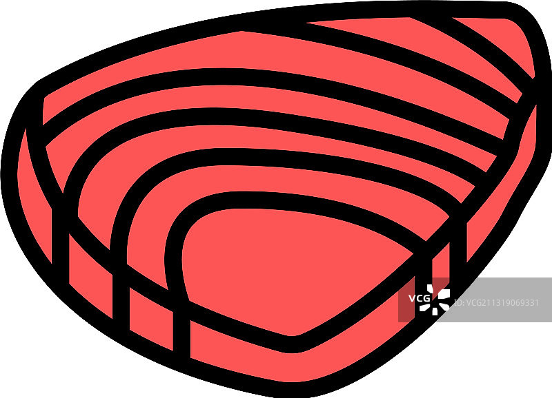 金枪鱼肉片彩色图标图片素材