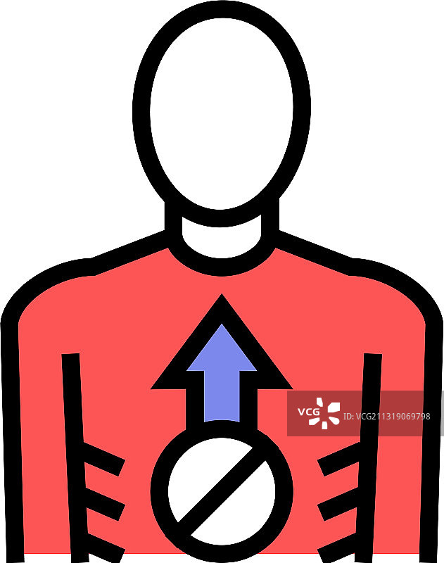 厌食症心理疾病彩色图标图片素材