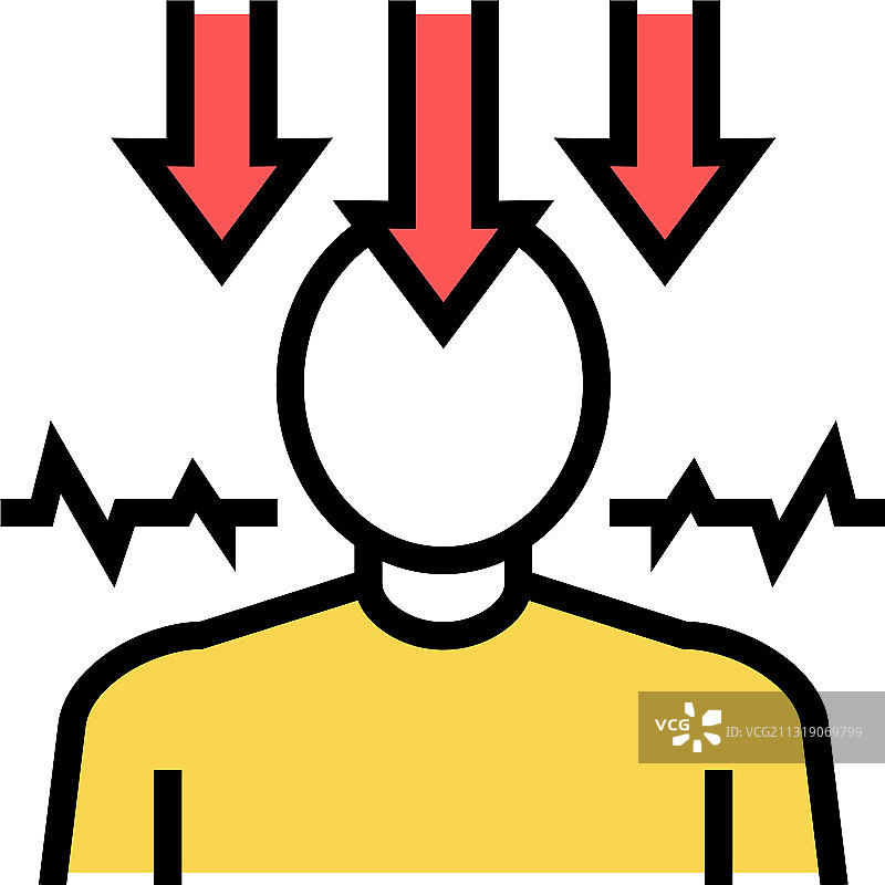 神经衰弱心理疾病彩色图标图片素材