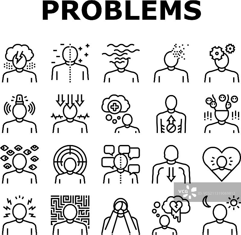 心理问题图标合集图片素材