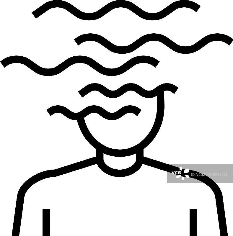 精神分裂症心理疾病线条图标图片素材