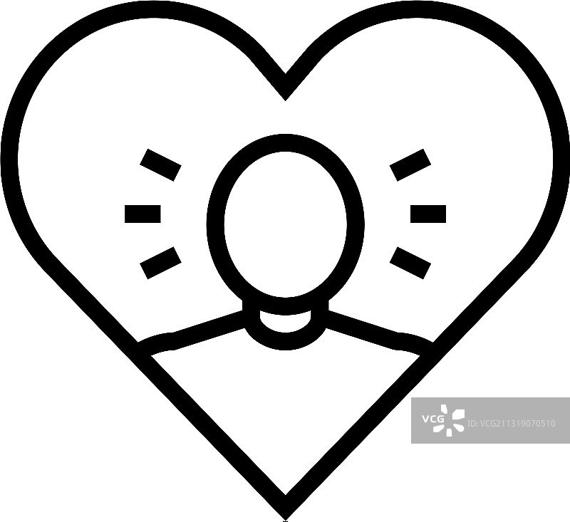 自恋心理问题线性图标图片素材