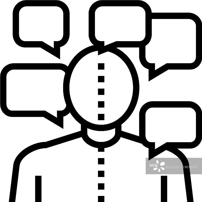 躁郁症心理疾病线性图标图片素材