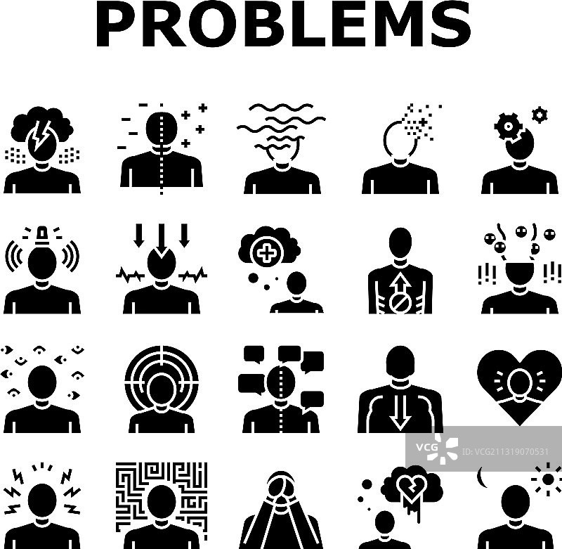 心理问题图标合集图片素材