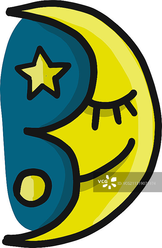微笑的月亮卡通形象图片素材