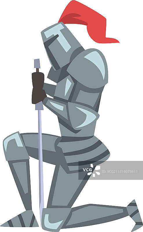 中世纪跪着的骑士战士图片素材