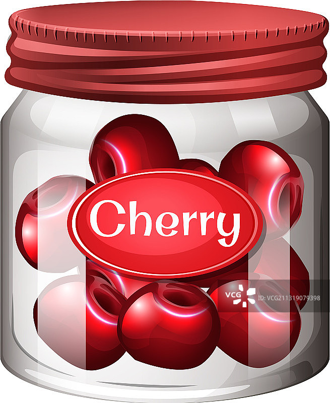 玻璃罐中的樱桃蜜饯图片素材