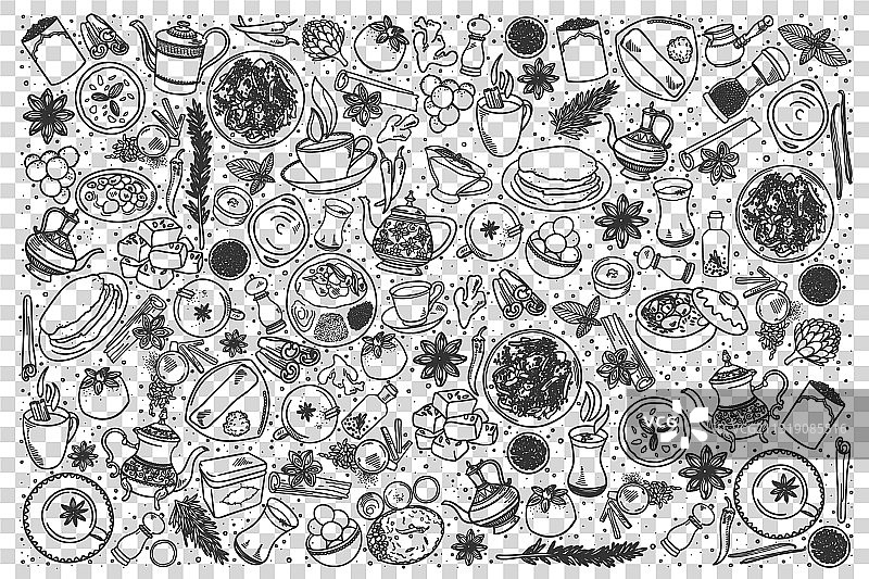 印度食品涂鸦合集图片素材