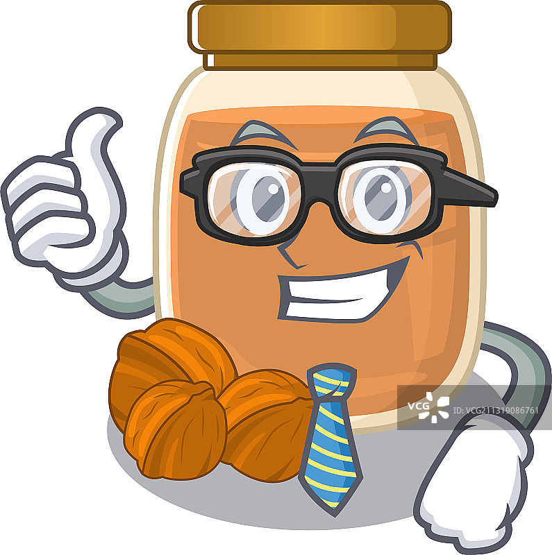 佩戴核桃酱的精明商人图片素材