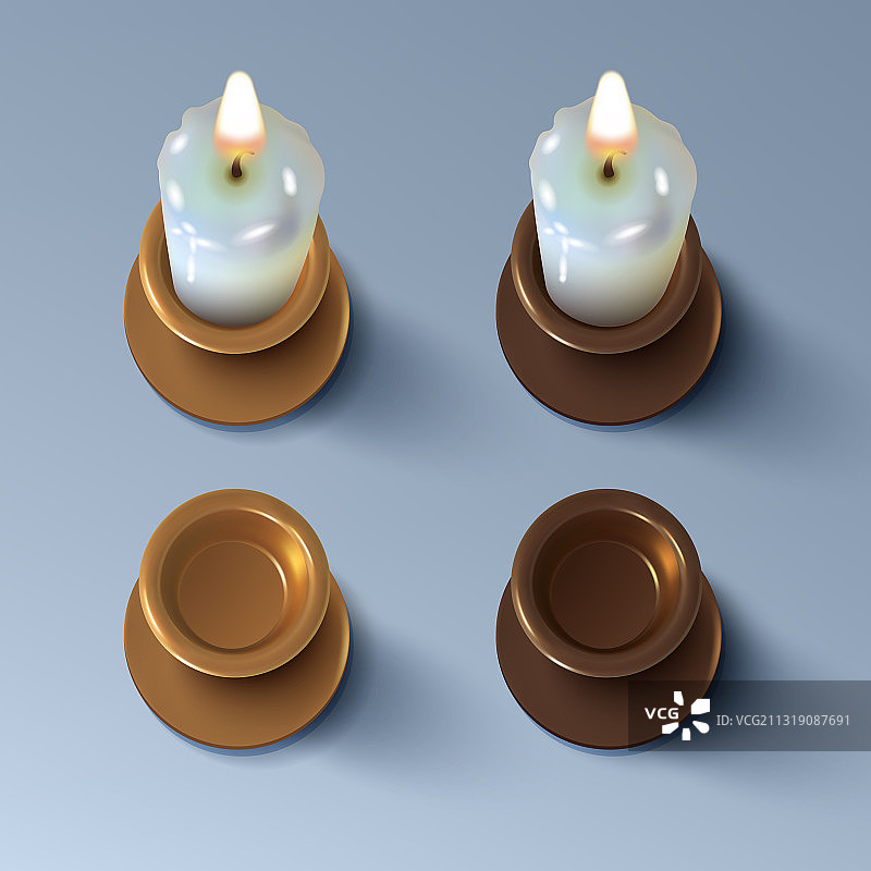 逼真的燃烧的蜡烛图片素材