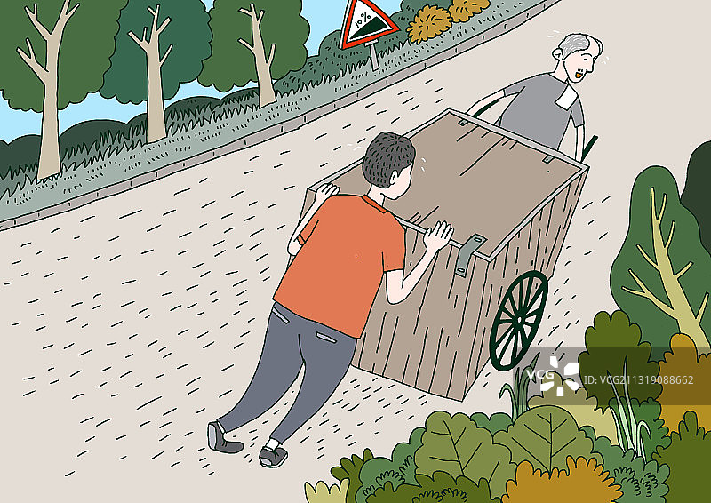 插画：助人为乐图片素材