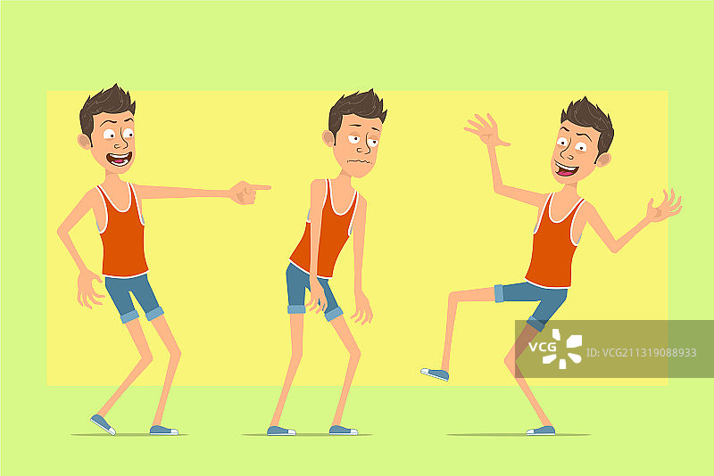 卡通扁平风趣味运动员角色合集图片素材