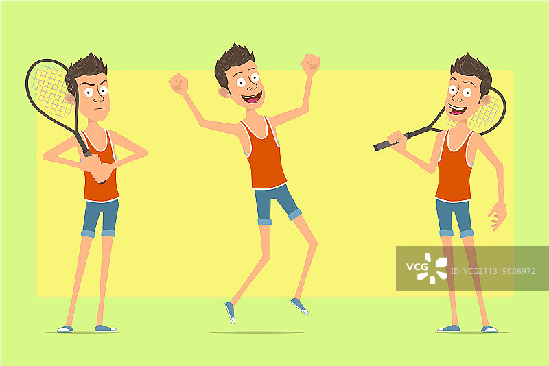 卡通扁平风趣味运动员角色合集图片素材