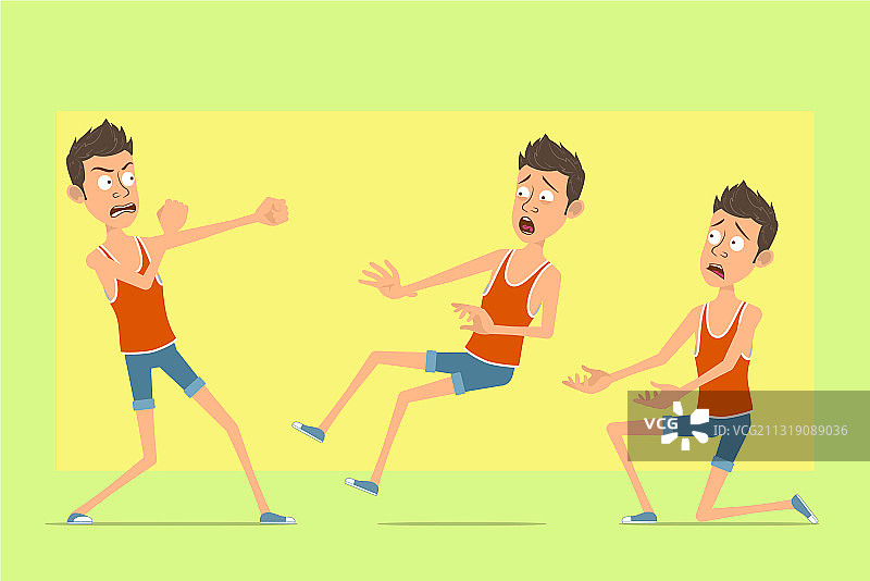 卡通扁平风趣味运动员角色合集图片素材