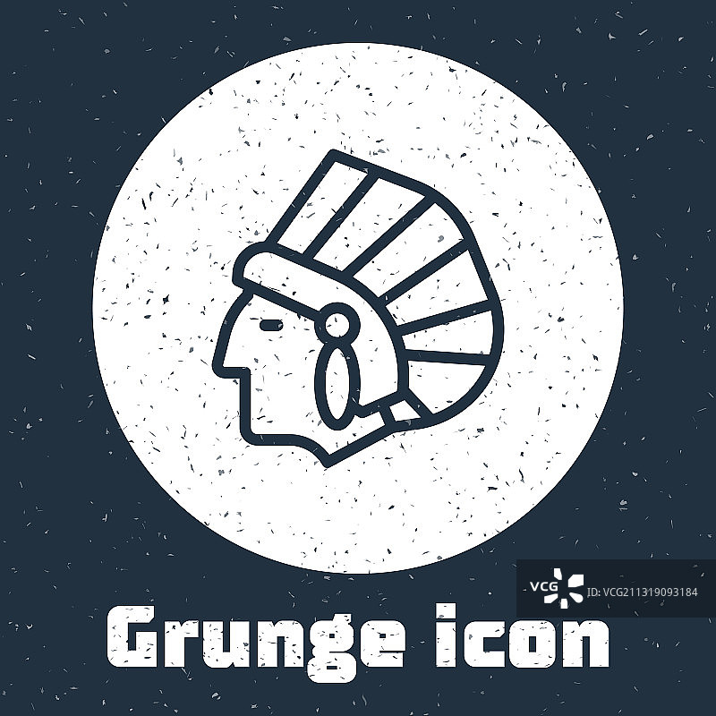 美洲原住民Grunge线条图标图片素材