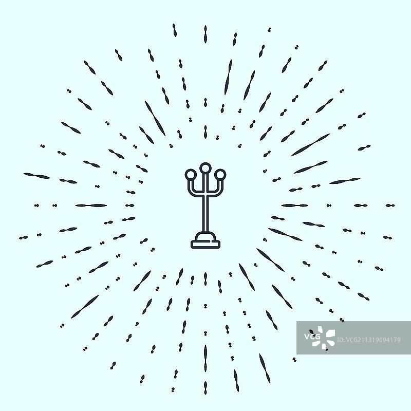 灰色背景上的黑色线条衣帽架图标图片素材