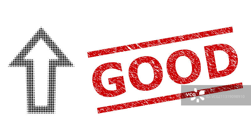 带划痕的优质印章和半色调点状向上箭头图片素材