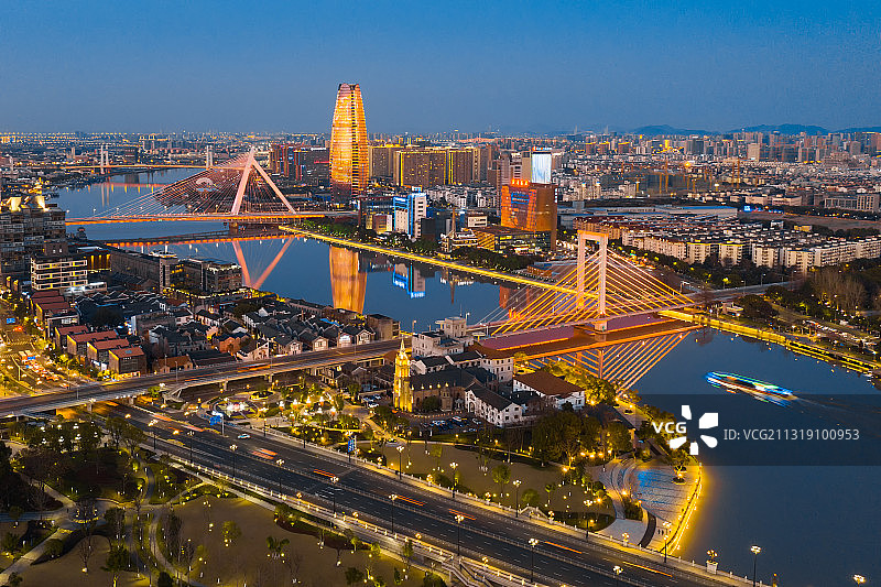 宁波三江口夜景图片素材