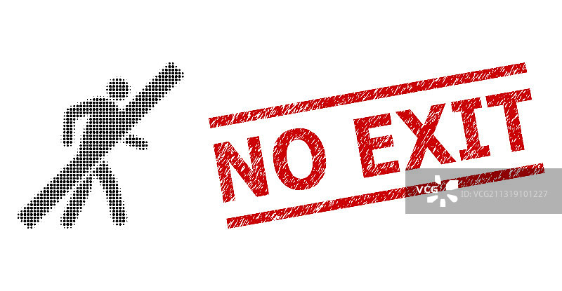 禁止通行划痕印章和半色调点状图片素材