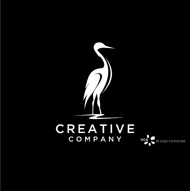 苍鹭Logo图标模板设计图片素材