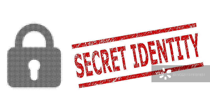 秘密身份印章和半色调图片素材