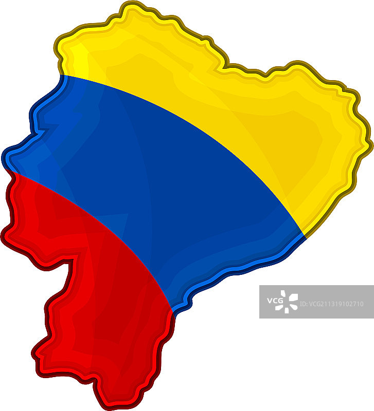 带有国家色彩的厄瓜多尔地图图片素材