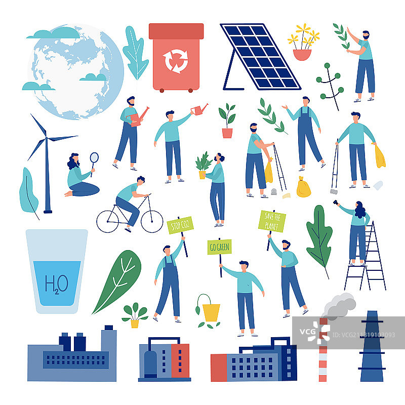 保护地球与环境图标合集图片素材