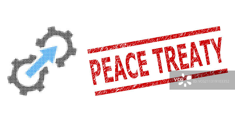 纹理化和平条约印章和半色调图片素材