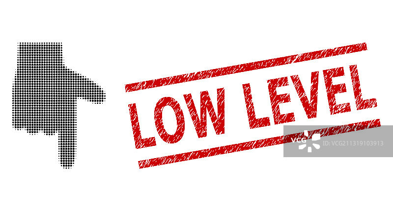 低水平划痕印章和半色调点状手图片素材