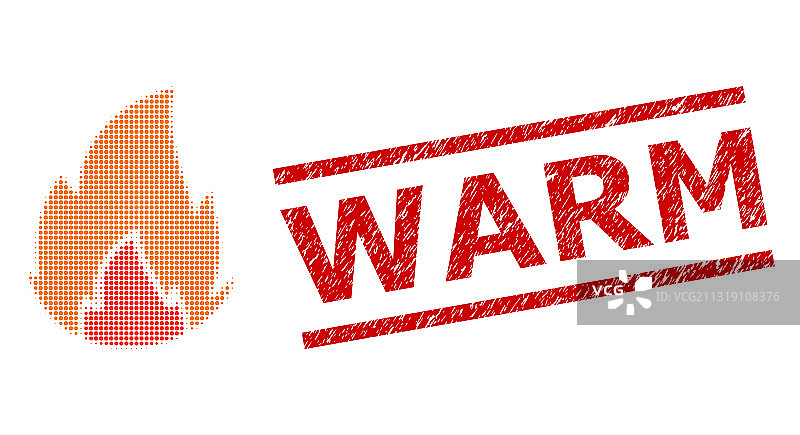 做旧温暖印章半调点状火焰图片素材