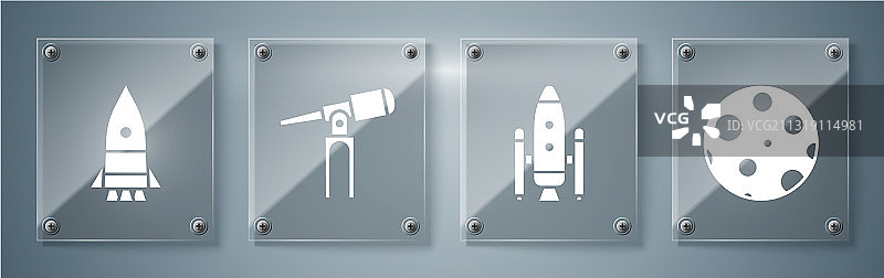 月亮航天飞机火箭望远镜图片素材