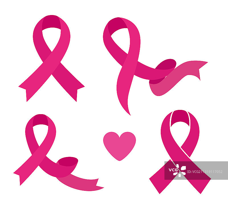 粉色丝带，关爱乳腺癌公益宣传图片素材