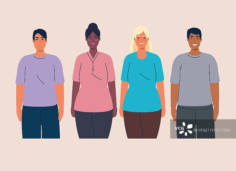 不同种族的人们在一起图片素材