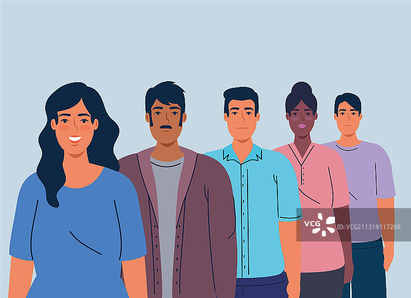 多元种族男女合影图片素材